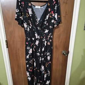 Floral Black Maxi Dress